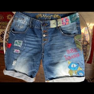 Desigual Denim Jean Shorts Size 30